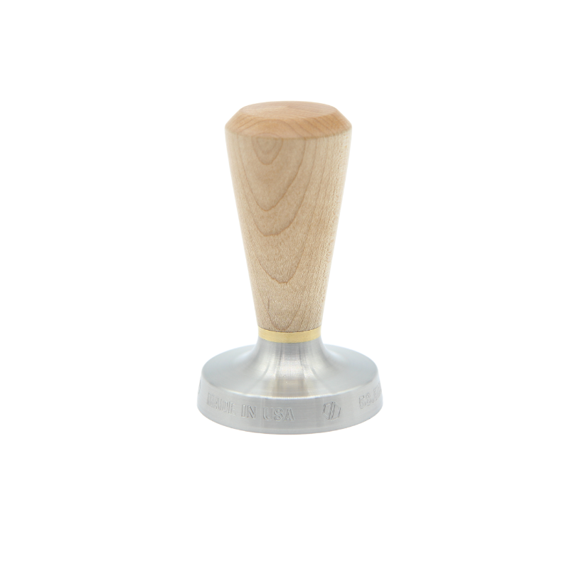 53.5mm tamper in eastern hard maple and brass