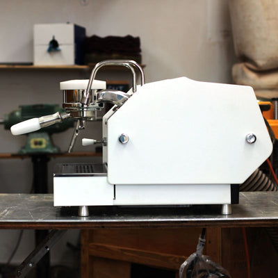 side view custom la marzocco GS3 AV on worktable