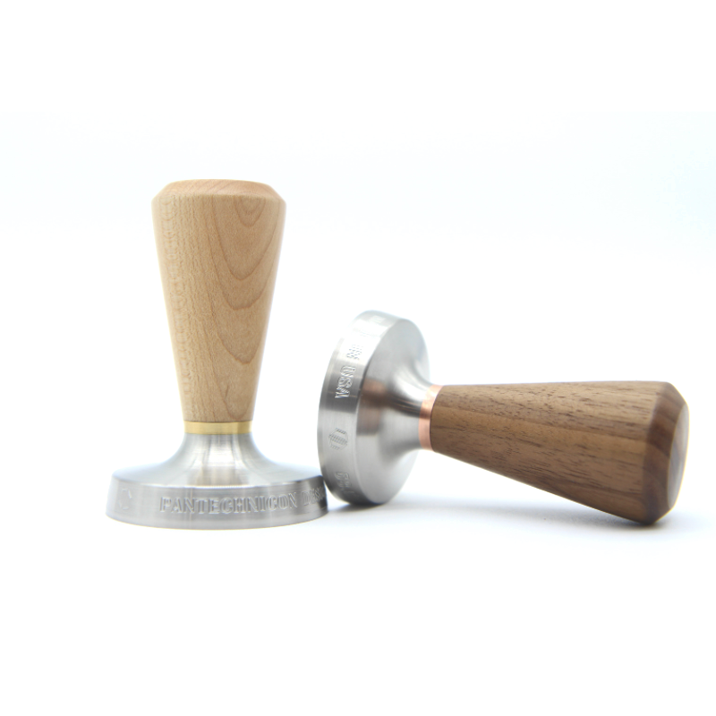 cambium tamper with walnut or maple handle
