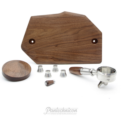 GS3 AV upgrade kit in walnut and brushed steel, double spout and standard legs