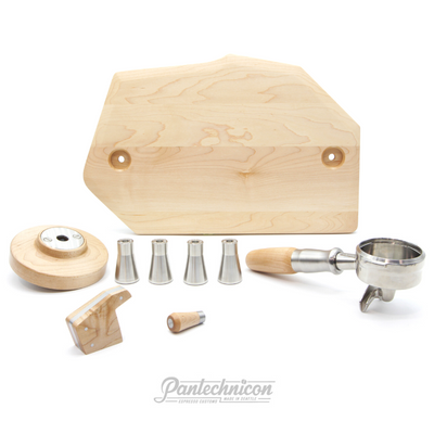 GS3 MP mod kit in maple, pesado portafilter, tall legs