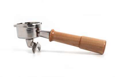 54 mm breville portafilter handle with double spout in american maple