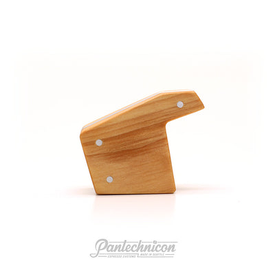 side view of maple and stainless steel brew paddle for la marzocco