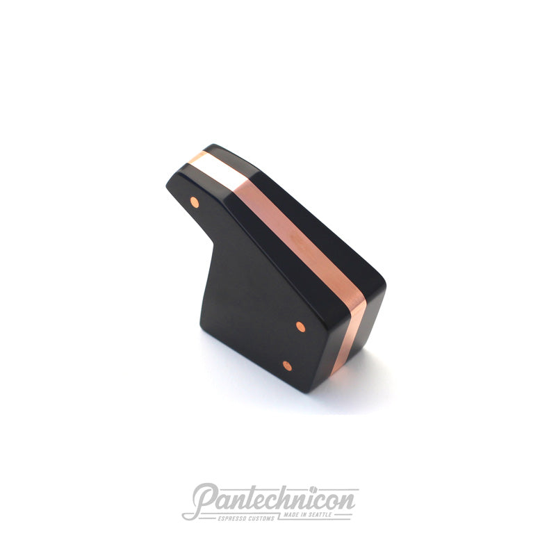 black and copper custom brew paddle for la marzocco