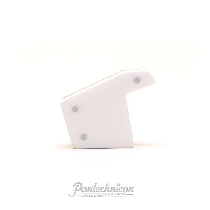 white acrylic and stainless steel brew paddle for la marzocco