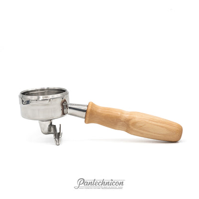 maple portafilter handle on pesado double spout