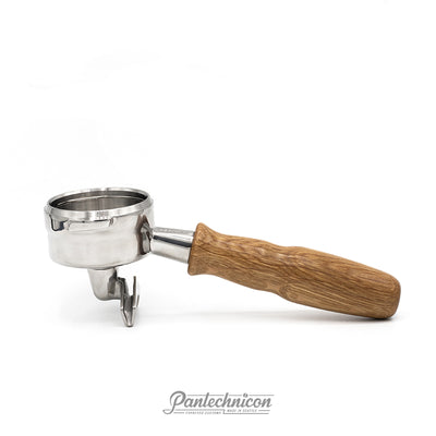 oak portafilter handle with pesado double spout