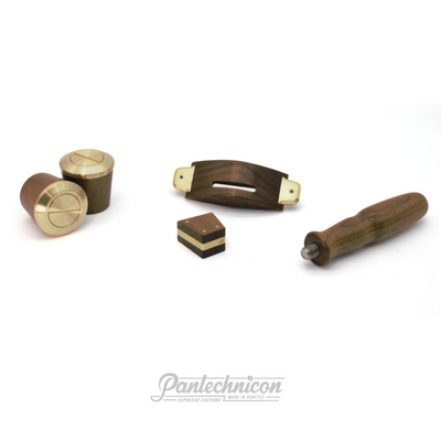 complete custom kit for linea micra in brass and walnut