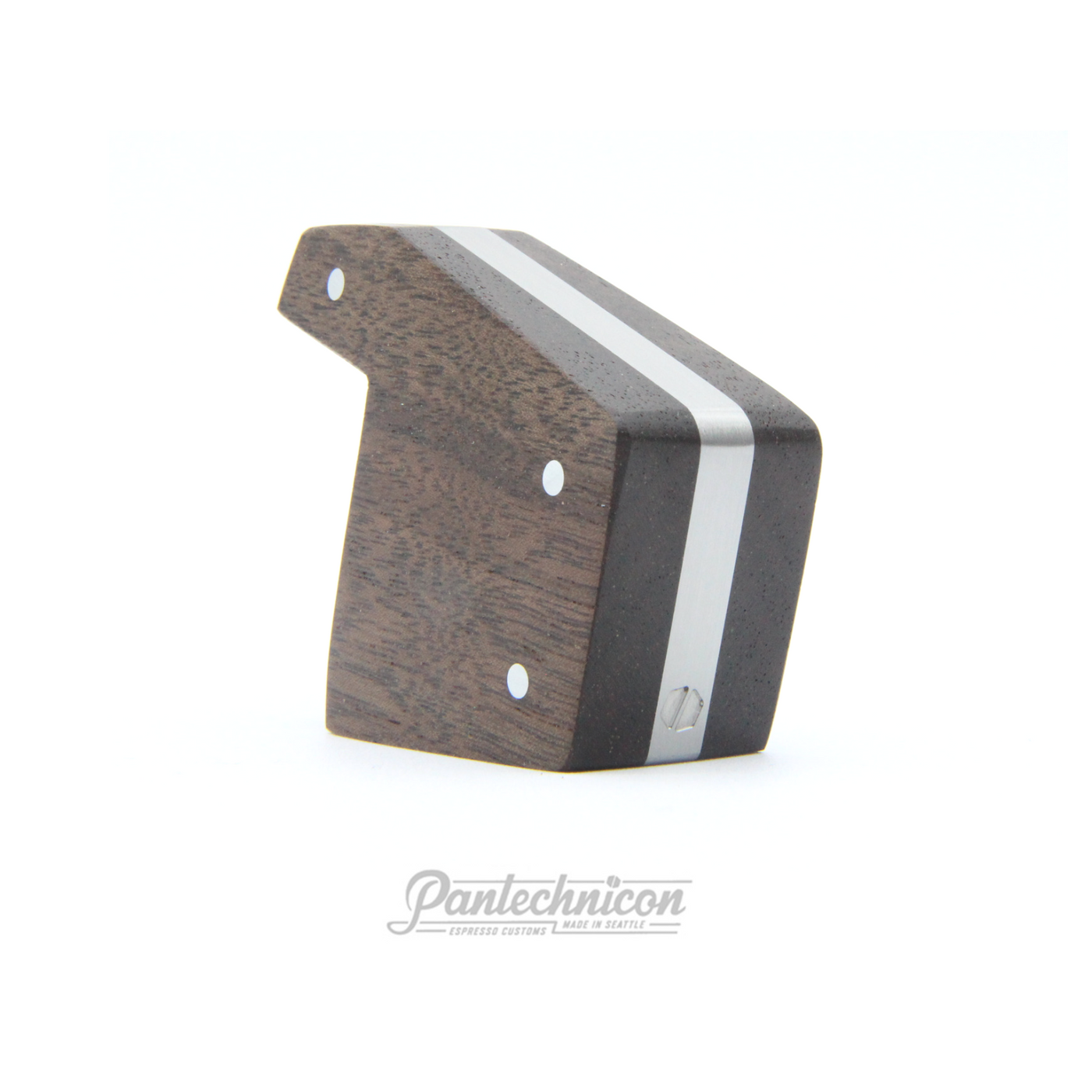 walnut and stainless custom brew paddle for linea mini