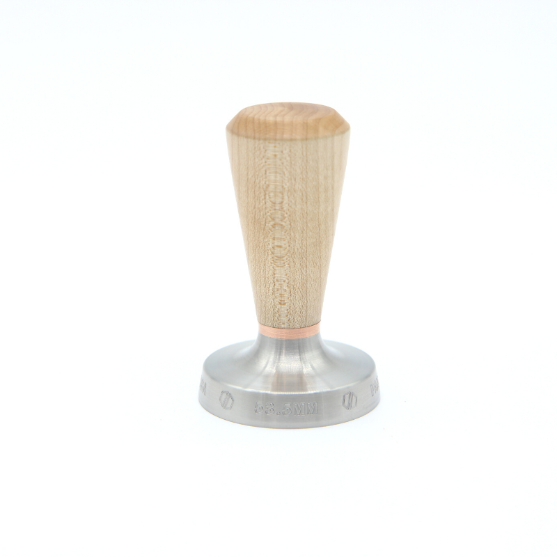 53.5mm tamper in eastern hard maple and copper
