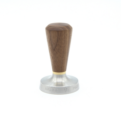 53.5mm tamper in black walnut and brass