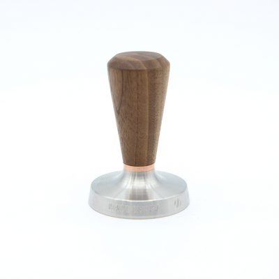 58.5mm tamper in black walnut and copper